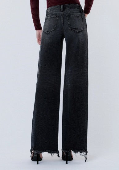 MID RISE BLACK DENIM