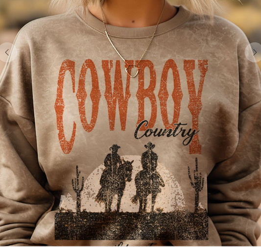 COWBOY COUNTRY TAUPE SWEATER