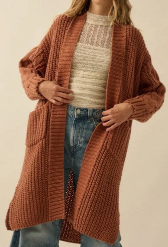 SOLID RIB KNIT CARDIGAN