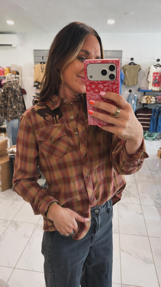 ROSE PLAID TOP