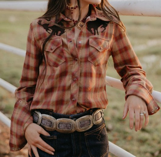 ROSE PLAID TOP