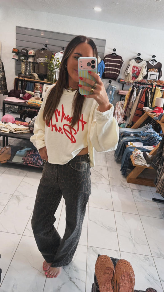 LEOPARD SLIM DENIM