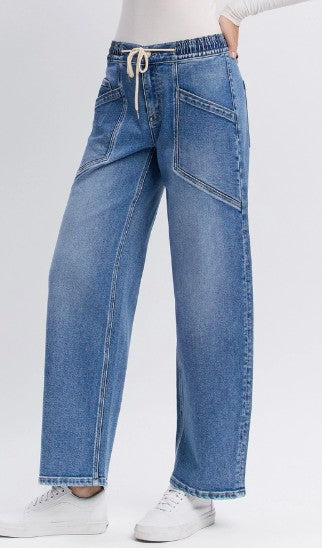 HIGH RISE WAISTBAND DENIM