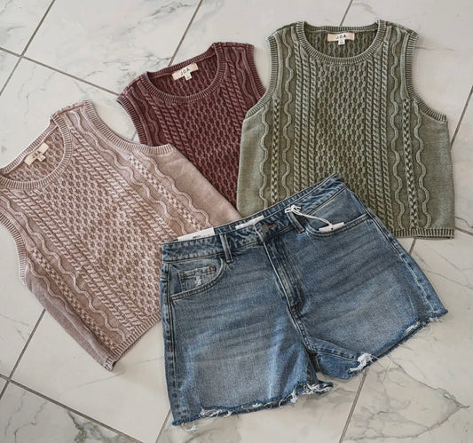 HIGH RISE DENIM SHORTS