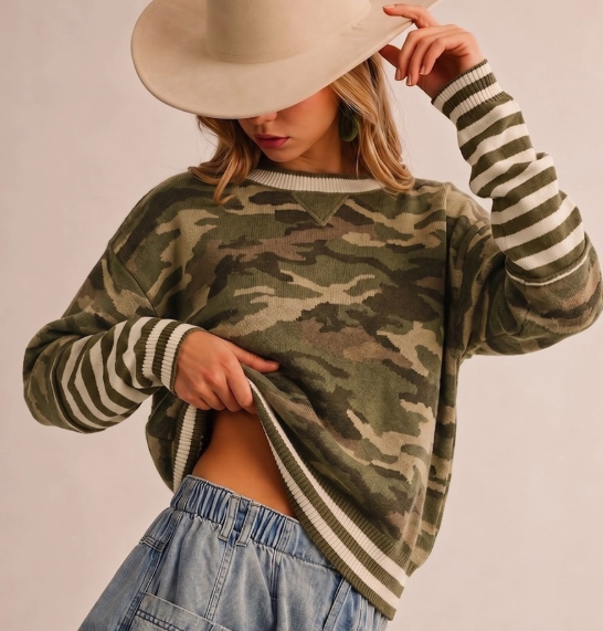 CAMO KNIT PULLOVER