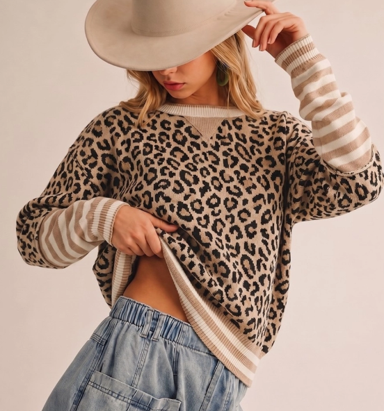 LEOPARD KNIT SWEATER