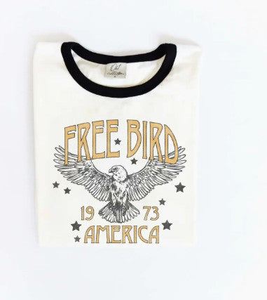BLACK FREE-BIRD T-SHIRT