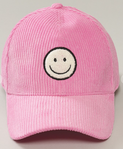 CORDUROY HAPPY FACE CAP