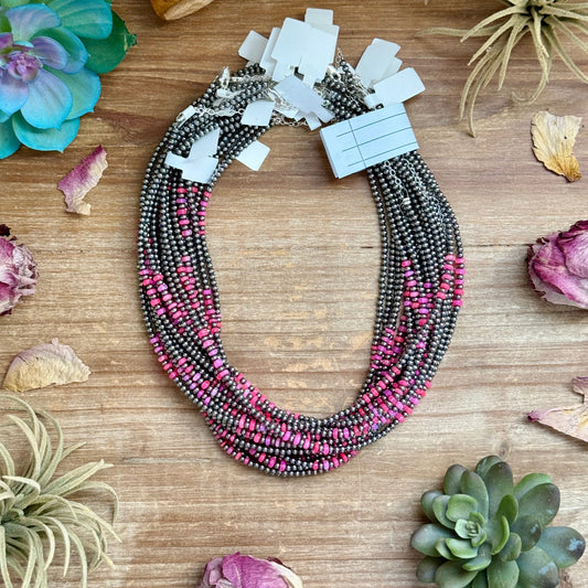 Pink Faceted Opal Necklace β 3 mm β 16β