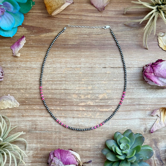 Pink Faceted Opal Necklace β 3 mm β 16β