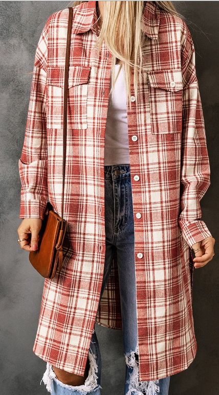 RED PLAID DUSTER