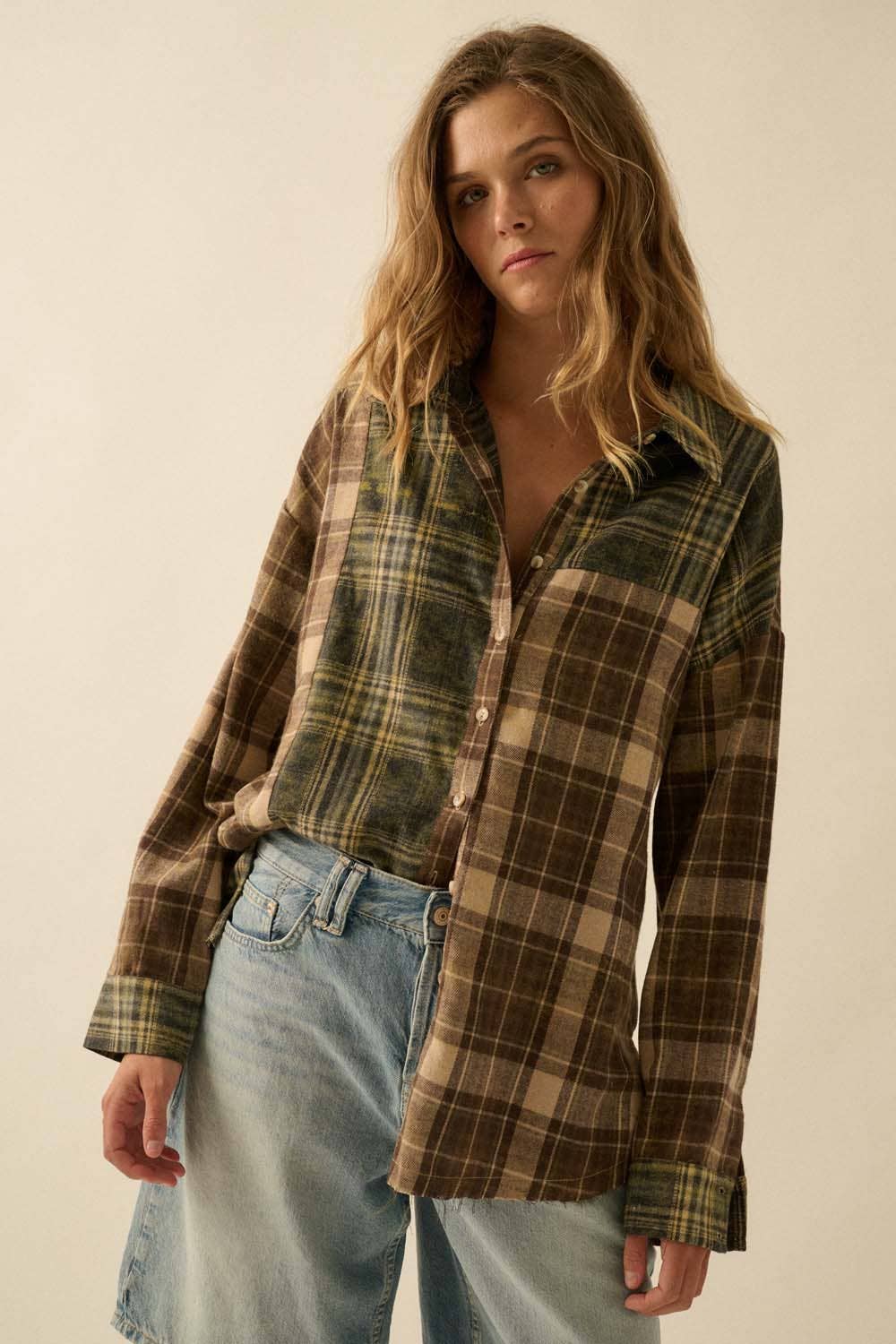 FLANNEL LOOSE FIT TOP