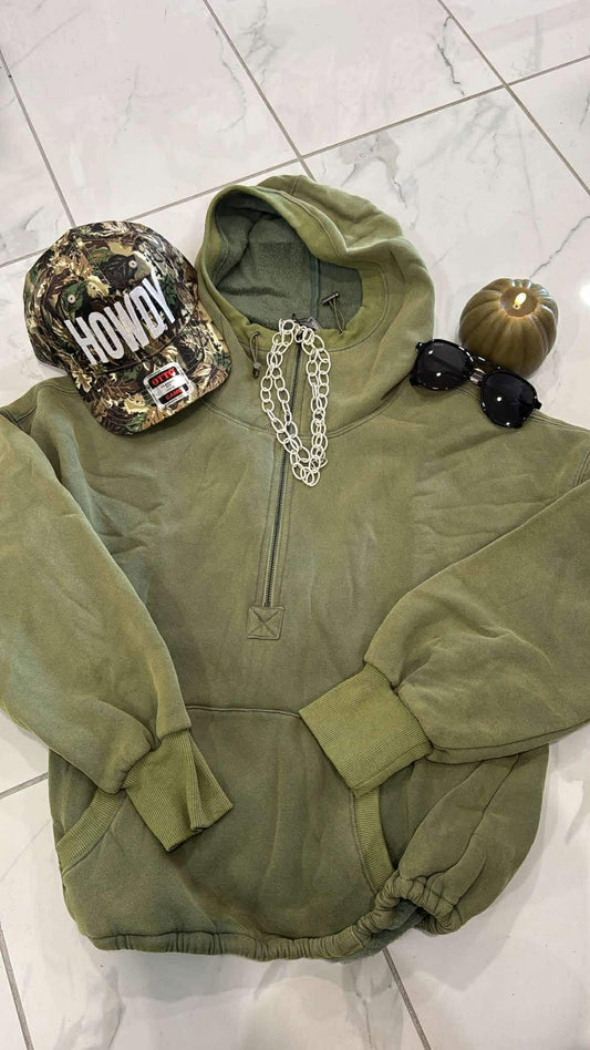 HALF ZIP HOODIE SWEATER