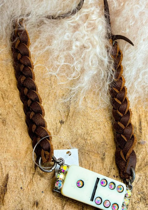 DOMINO LEATHER NECKLACE
