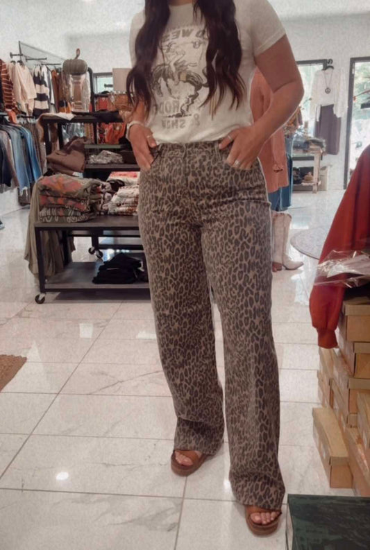 CHEETAH HIDDEN DENIM JEANS