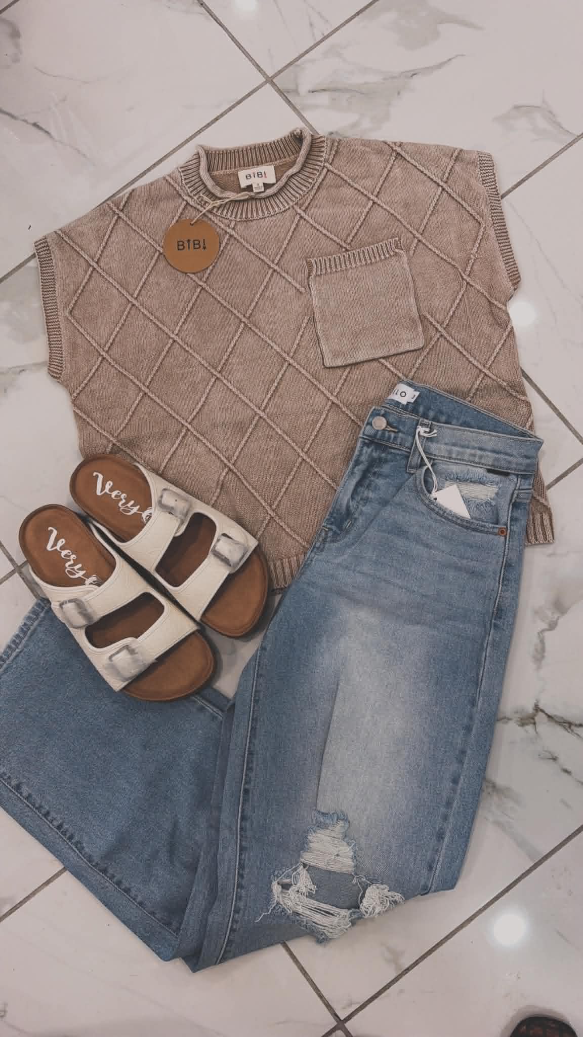 DIAMOND KNIT TOP