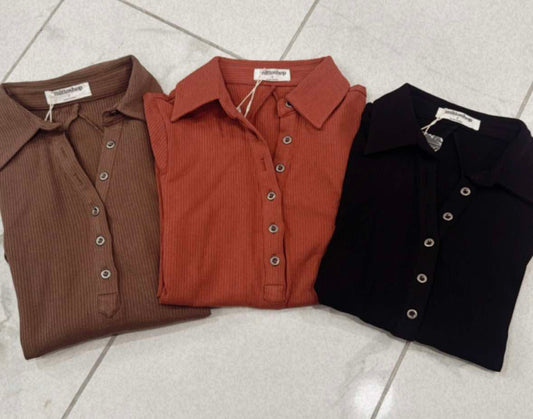 RIBBED LONG SLEEVE TOP