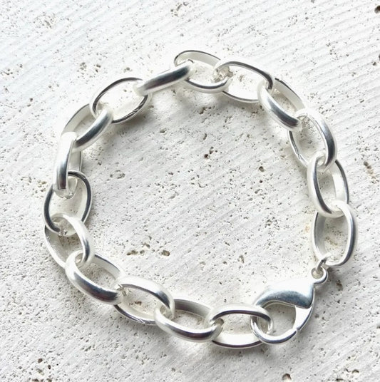 MATTE SILVER CHUNKY BRACELET