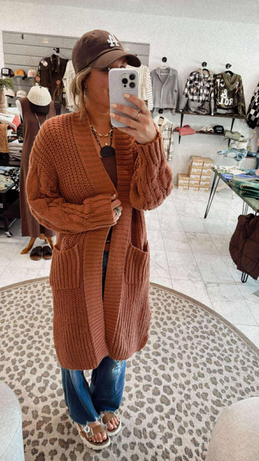 SOLID RIB KNIT CARDIGAN