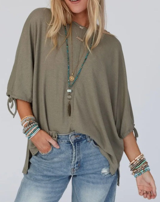 OLIVE PUFF SLEEVE TOP