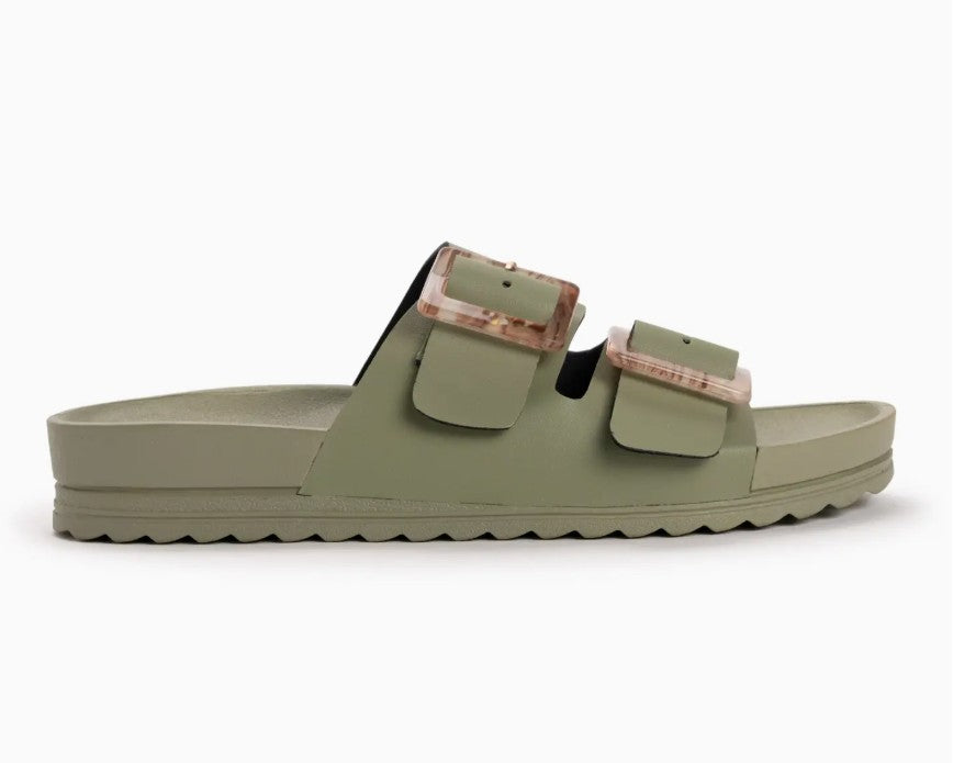 MUK LUKS LIGHT OLIVE SANDALS
