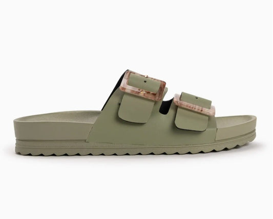 MUK LUKS LIGHT OLIVE SANDALS
