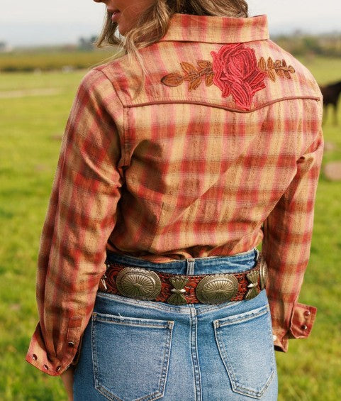 ROSE PLAID TOP