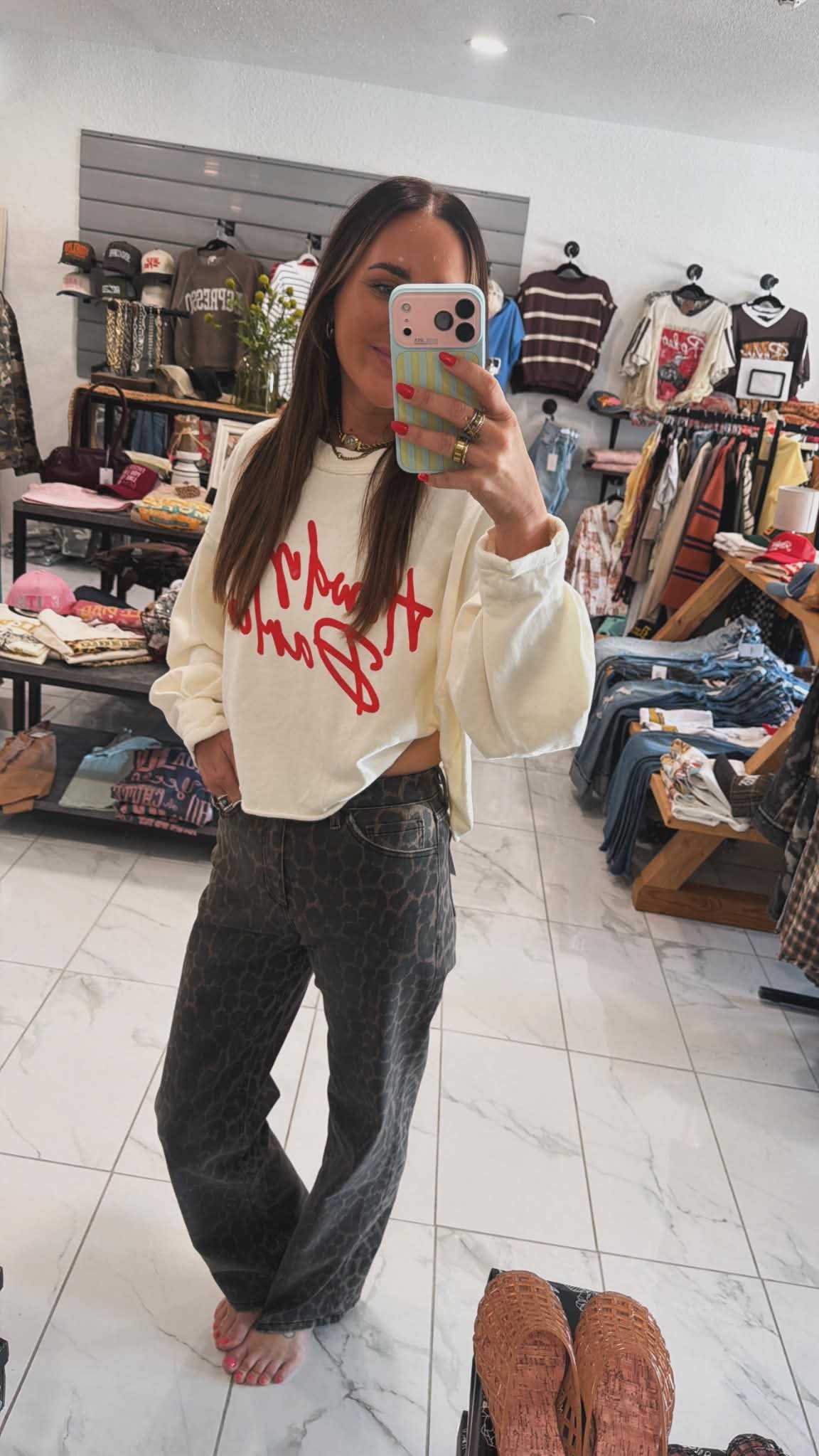 LEOPARD SLIM DENIM