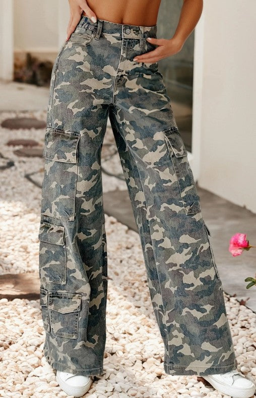 CAMO CARGO WIDE LEG