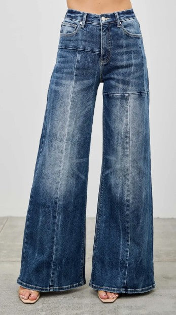 MID RISE WIDE LEG DENIM