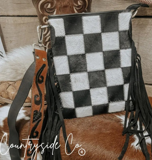 STOCKYARD BLACK CHECKERED PURSE