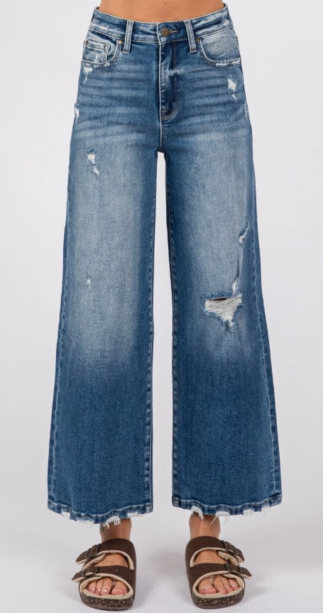 HIGH RISE RELAXED CROPPED DENIM