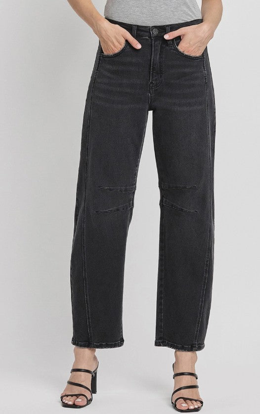 RELIEF HIGH RISE BARREL DENIM