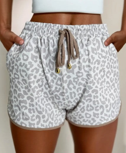 LEOPARD GRAY SHORTS