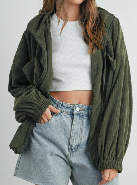 CORDUROY ZIPPER JACKET