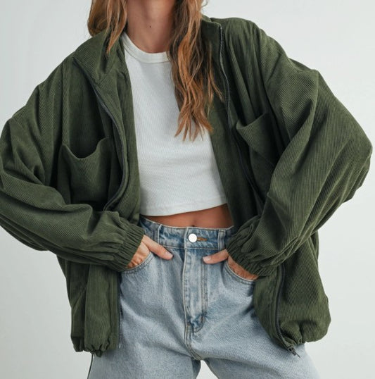 CORDUROY ZIPPER JACKET