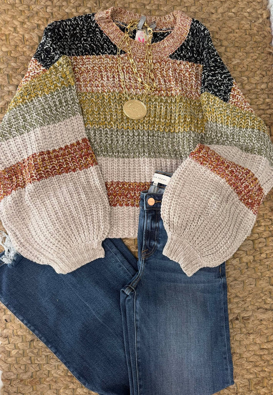 STRIPED MULTI COLOR SWEATER