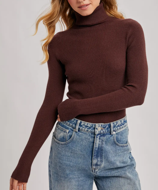 RIBBED TURTLE NECK TOP