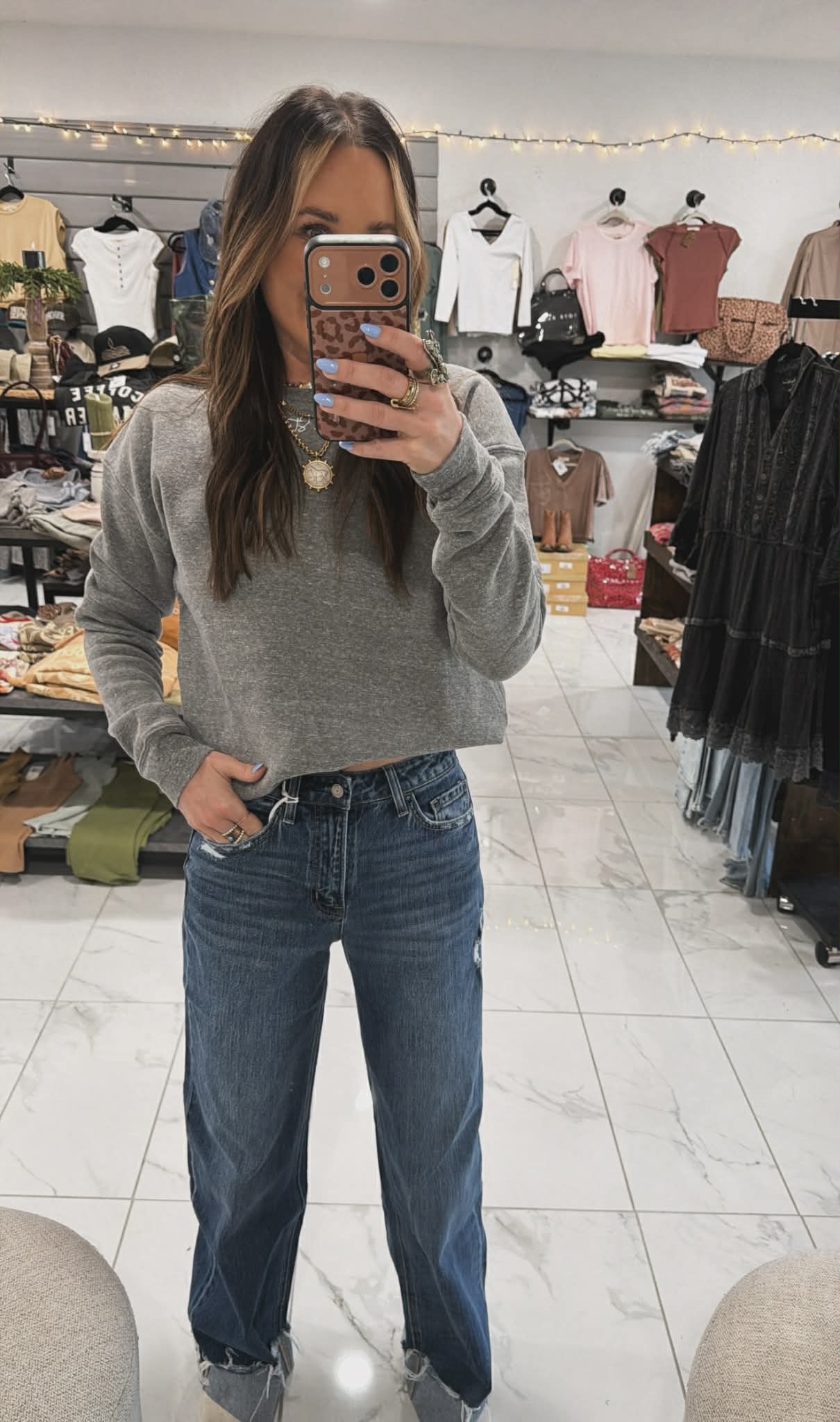 HIGH RISE CUFF DENIM