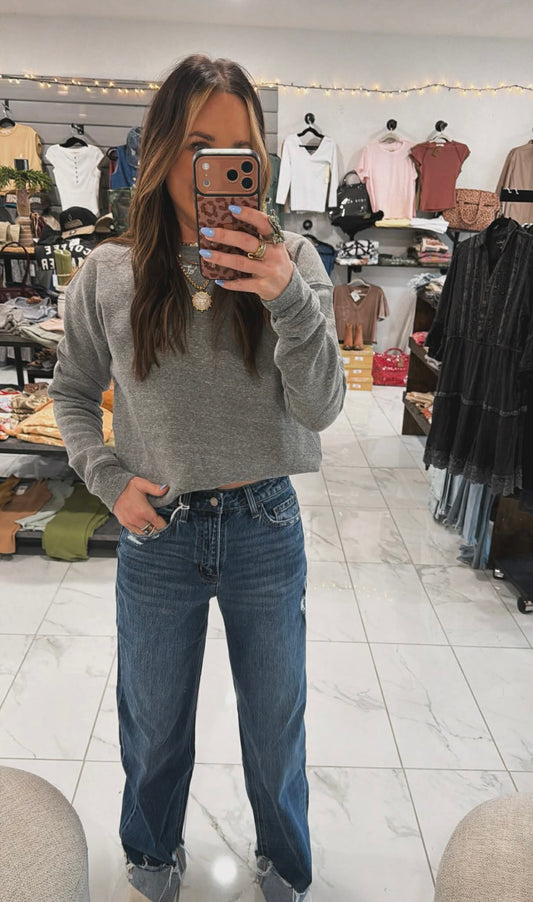 HIGH RISE CUFF DENIM