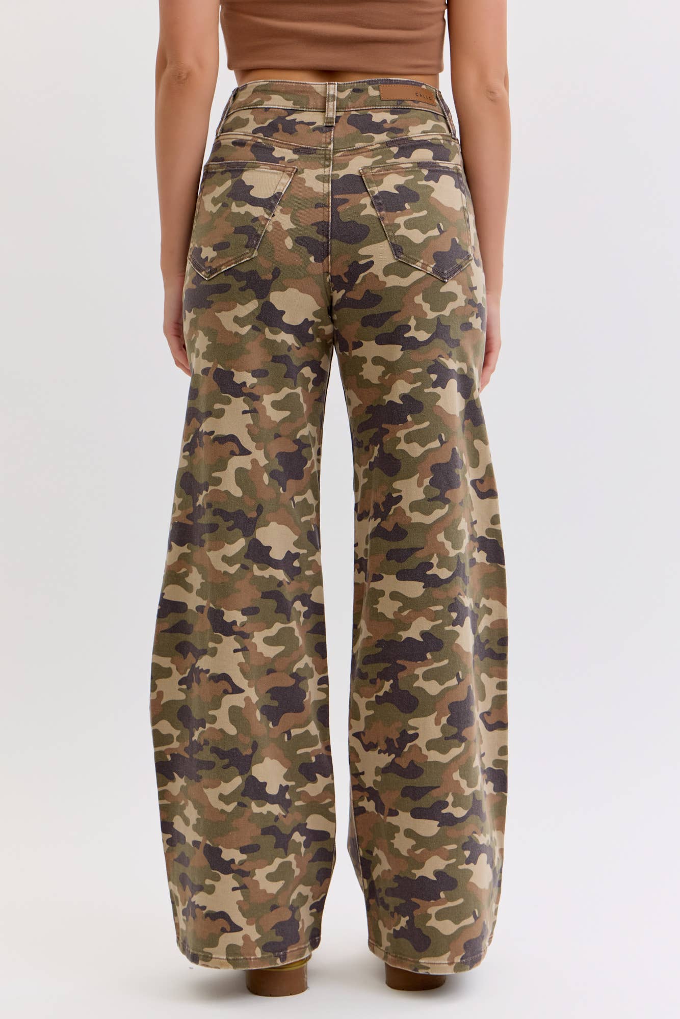 CAMO HIGH RISE WIDE LEG