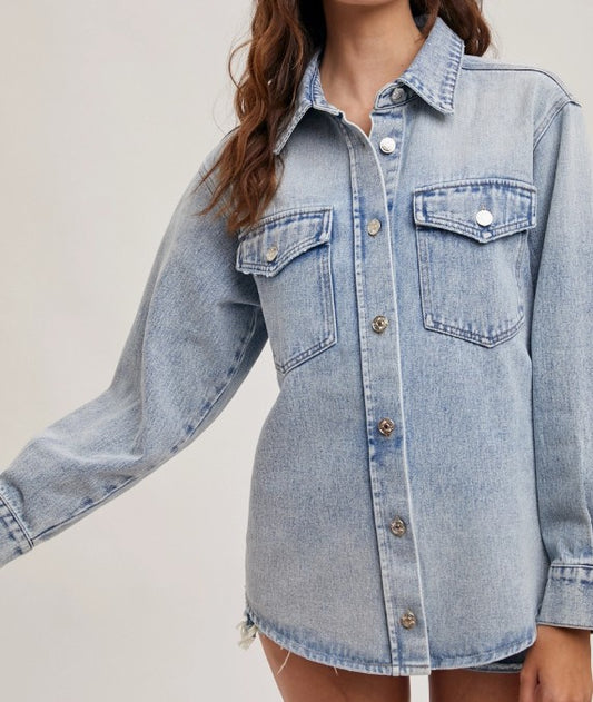 LIGHT WASH DENIM JACKET