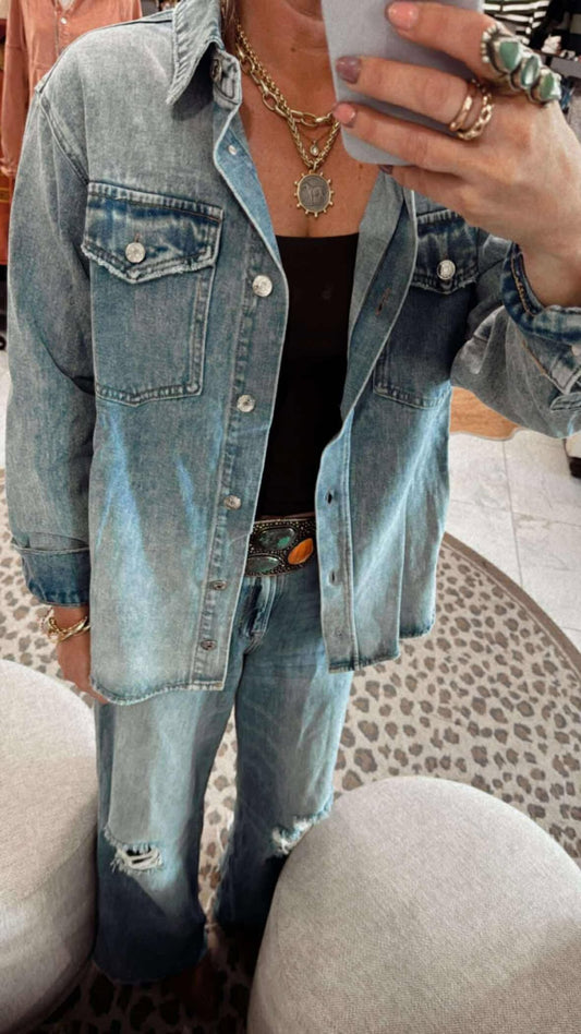 LIGHT WASH DENIM JACKET