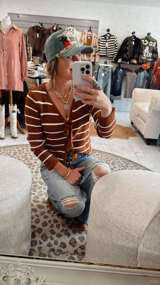 TIE FRONT KNIT SWEATER